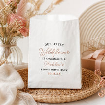 Moderne Chic Wildblume Script 1. Geburtstagskarte