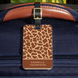 Moderne Chic Wildlife Giraffe Print Pattern Travel Gepäckanhänger