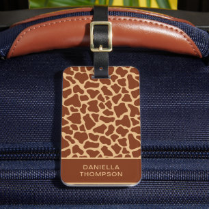 Moderne Chic Wildlife Giraffe Print Pattern Travel Gepäckanhänger