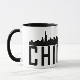 Moderne Chicago City Panorama Skyline Silhouette Tasse