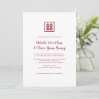 Moderne chinesische Red Double Happing Wedding Inv