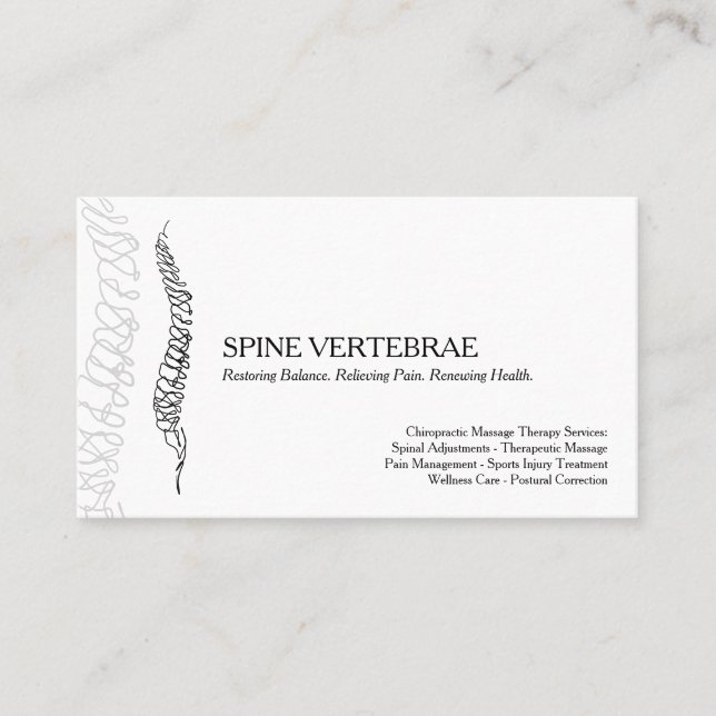 Moderne chiropraktische Massagetherapie Visitenkarte (Vorderseite)