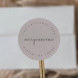 Moderne chische neutrale zirkuläre Rücksendeadress Runder Aufkleber