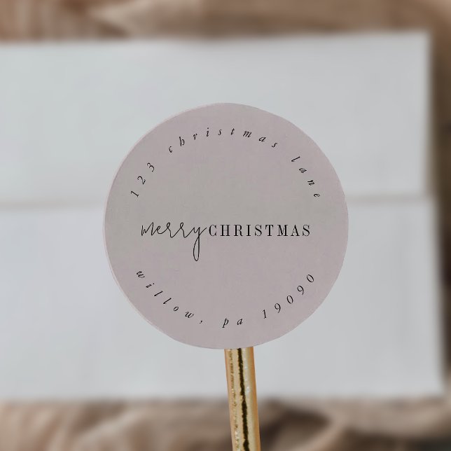 Moderne chische neutrale zirkuläre Rücksendeadress Runder Aufkleber (Von Creator hochgeladen)