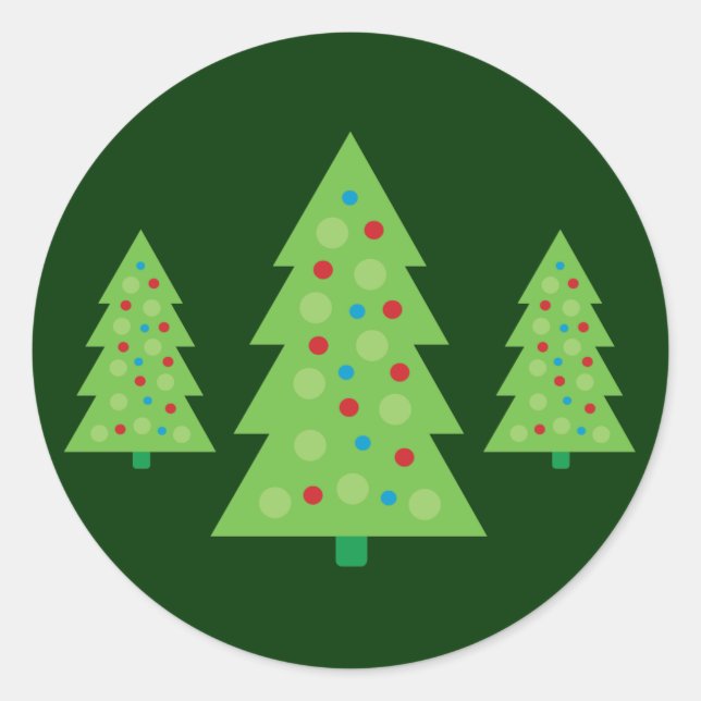 Moderne Christbaumkunst Runder Aufkleber (Vorderseite)