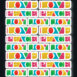 MODERNE CHRISTMAS farbenfrohe LIEBE PEACE JOY Aufkleber<br><div class="desc">farbenfrohe LIEBE PEACE JOY Foto Frame ____________________________ ***dieses Design ist Teil einer Weihnachtsfeierkollektion**** Einführung in meine lebendige Kollektion "Colorful Liebe Peace Joy"! Erleben Sie Liebe, Ruhe und Freude durch unsere wunderschön gestalteten Produkte. Das Hauptmerkmal ist die kühne und farbenfrohe Schrift, mit der "Liebe Friedensfreude" Zauber wird, die die positiven Gefühle...</div>