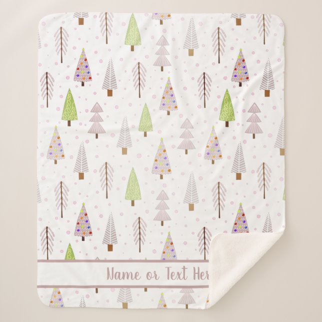 Moderne Christwaldbäume Rosa Mauve Name Sherpadecke (Vorderseite)