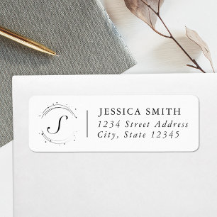 Moderne Circle Monogram Custom Rücksendeadresse