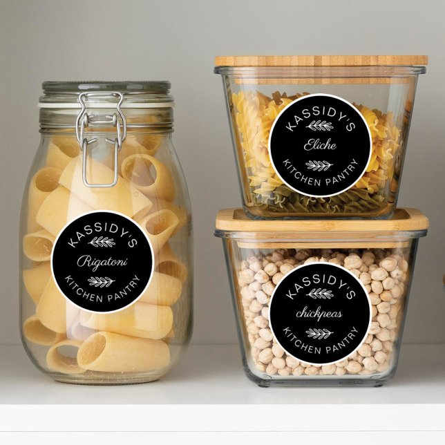 Moderne Circle Personalisiert Kitchen Pantry Label (Von Creator hochgeladen)