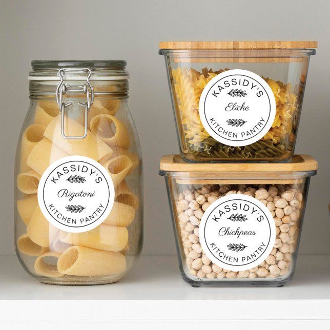 Moderne Circle Personalisiert Kitchen Pantry Label (Von Creator hochgeladen)