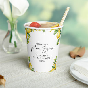 Moderne Citrus-Limonen-Brautparty Pappbecher