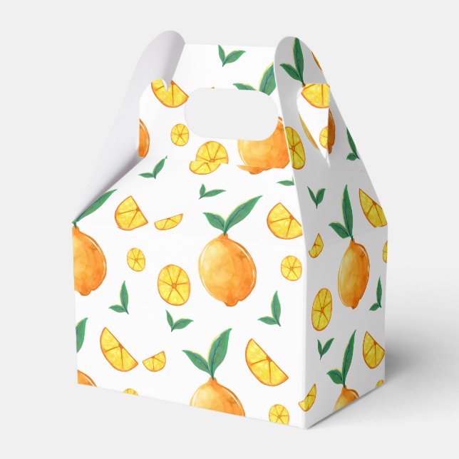 Moderne Citrus Orange Muster Babydusche Geschenkschachtel (Vorderseite)