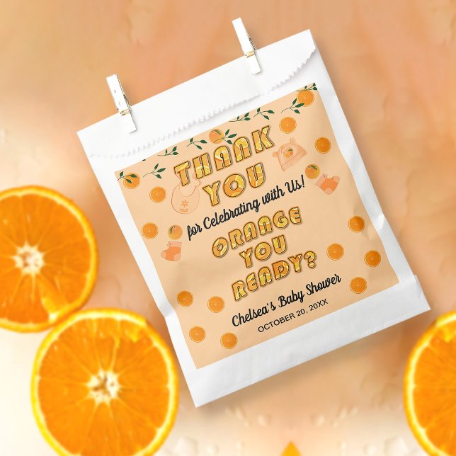Moderne Citrus Orange Süsse Fruchtzest Vielen Dank Geschenktütchen (Von Creator hochgeladen)