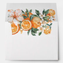 Moderne Citrus Themed Matching Envelopes