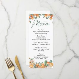 Moderne Citrus-Themed Wedding Menu Card Menükarte