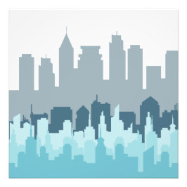 Moderne Cityscape Pixel Art - Urban Skyline Design Fotodruck