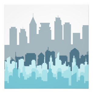 Moderne Cityscape Pixel Art - Urban Skyline Design Fotodruck