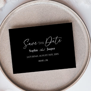 Moderne Classic Black Flat Save the Date Card