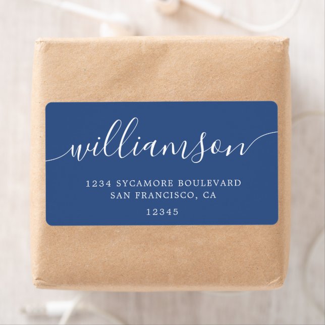 Moderne Classic Blue Family Rücksendeadresse (Insitu)