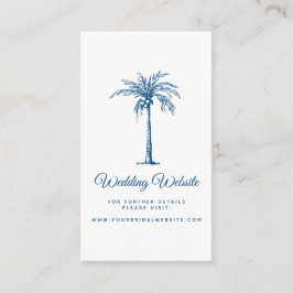 Moderne Classic Blue Palm Beach Hochzeitswebsite Begleitkarte