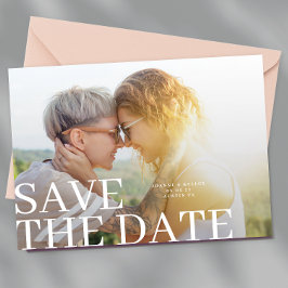 Moderne Classic VollBig 2 Foto Hochzeit Save The Date