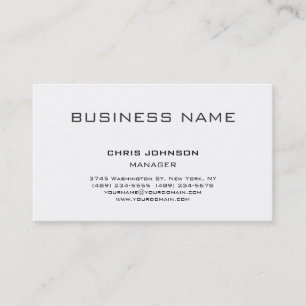 Moderne Classic White Manager Business Card Visitenkarte