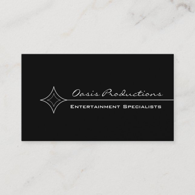 Moderne Clean Diamond Business Card, Schwarz & Wei Visitenkarte (Vorderseite)