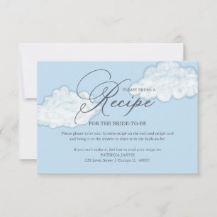 Moderne Cloud-Brautparty-Rezeptanfrage Einladung