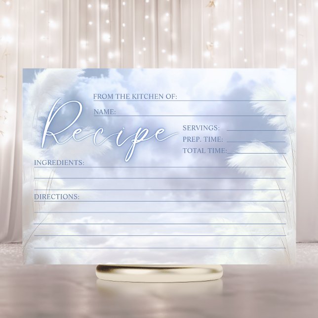 Moderne Cloud Nine 9 Brautparty RECIPE CARDS Begleitkarte (Modern On Cloud Nine 9 Bridal Shower RECIPE CARDS)