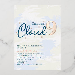 Moderne Cloud Nine Brautparty Rose Gold Folieneinladung