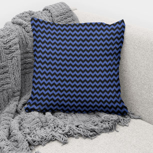 Moderne Cobaltblaue Chevron-Streifenmuster Kissen