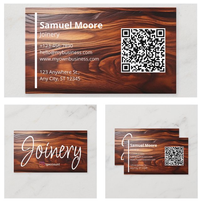 Moderne Cocobolo-Vorlagen aus Holz Visitenkarte (Modern Woodworking Cocobolo Wood Templates Business Card
)