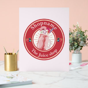 Moderne Cold Smoothies Fruchtsaftwerkstatt Name Acrylschild