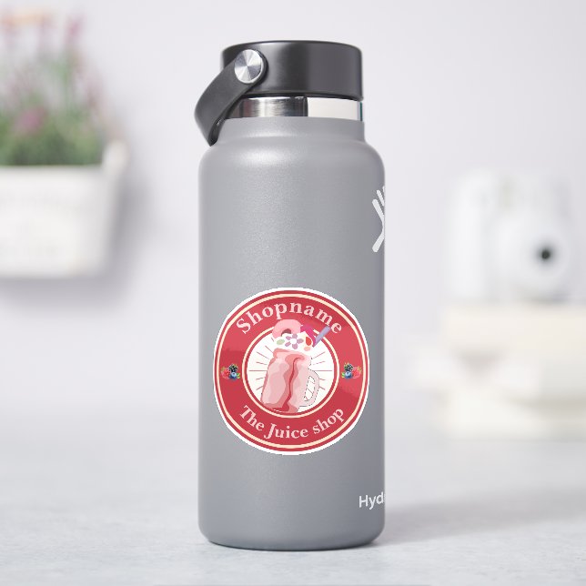 Moderne Cold Smoothies Fruchtsaftwerkstatt Name Aufkleber (HydroFlask)