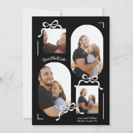 moderne Collage 4 Foto Multi-Foto Schwarze Bögen Save The Date