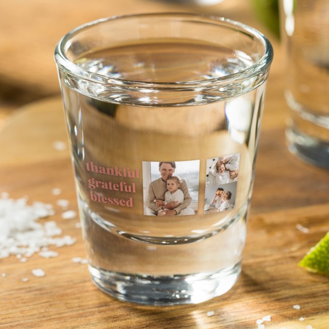 Moderne Collage Drei Foto | Glückliches Erntedankf Schnapsglas (Von Creator hochgeladen)