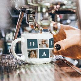 Moderne Collage Fathers Foto & Green Daddy Geschen Espressotasse