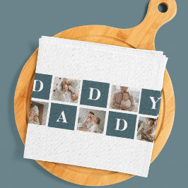 Moderne Collage Fathers Foto & Green Daddy Geschen Geschirrtuch