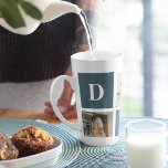 Moderne Collage Fathers Foto & Green Daddy Geschen Milchtasse<br><div class="desc">Ein modernes Collage Vthers Foto ist ein personalisiertes Geschenk, das mehrere Fotos einer Vater- oder Vaterfigur kreativ und stilvoll kombiniert. Es beinhaltet die Auswahl mehrerer bedeutender Bilder und deren Anordnung in einem Collage-Format, oft mit überlappenden oder rasterähnlichen Designs. Die Fotos können verschiedene Momente oder Erinnerungen, wie Familienferien, besondere Anlässe oder...</div>