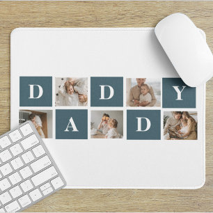 Moderne Collage Fathers Foto & Green Daddy Geschen Mousepad