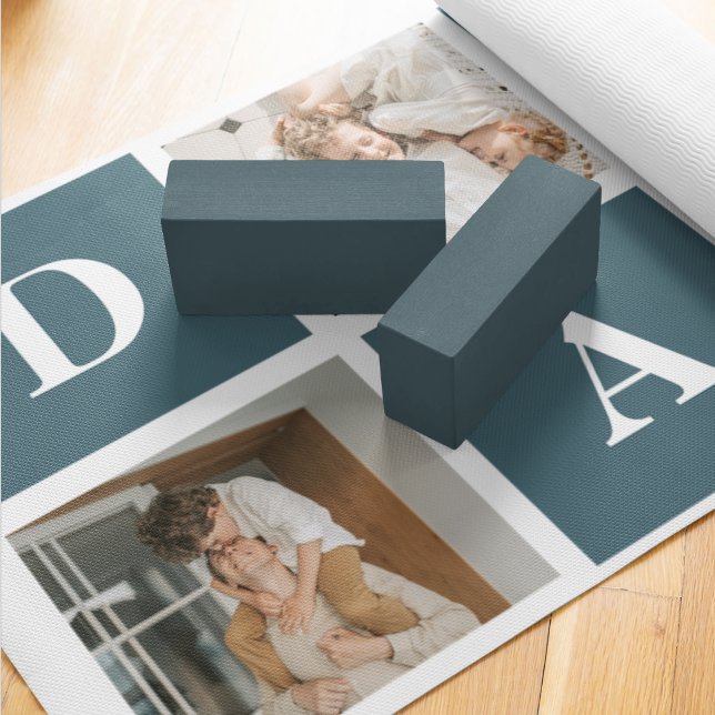 Moderne Collage Fathers Foto & Green Daddy Geschen Yogamatte (Von Creator hochgeladen)