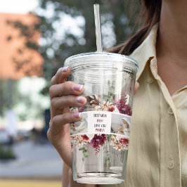 Moderne Collage Foto-Blume geben den Rahmen für be Acryltrinkbecher