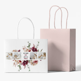 Moderne Collage Foto-Blume geben den Rahmen für be Große Geschenktüte
