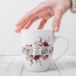 Moderne Collage Foto-Blume geben den Rahmen für be Milchtasse