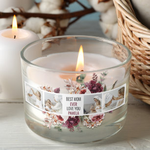 Moderne Collage Foto-Blume geben den Rahmen für be Rechteckiger Aufkleber