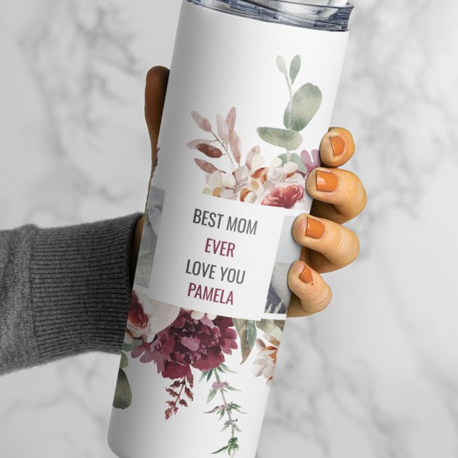 Moderne Collage Foto-Blume geben den Rahmen für be Thermosbecher (Von Creator hochgeladen)
