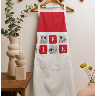 Moderne Collage Foto & rotes Geschenk für liebevol Schürze