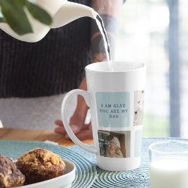 Moderne Collage Fotos Blue Best Fathers Geschenk Milchtasse