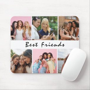 Moderne Collage-Fotos von Freunden Einfach Mousepad