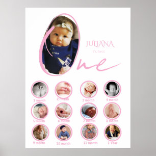 Moderne Collage für den ersten Jahrestag eines Bab Poster